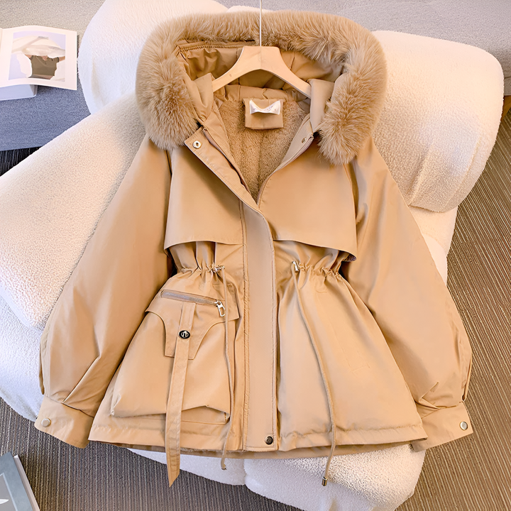 Kimberly | Stylische Winterjacke mit Fellkapuze